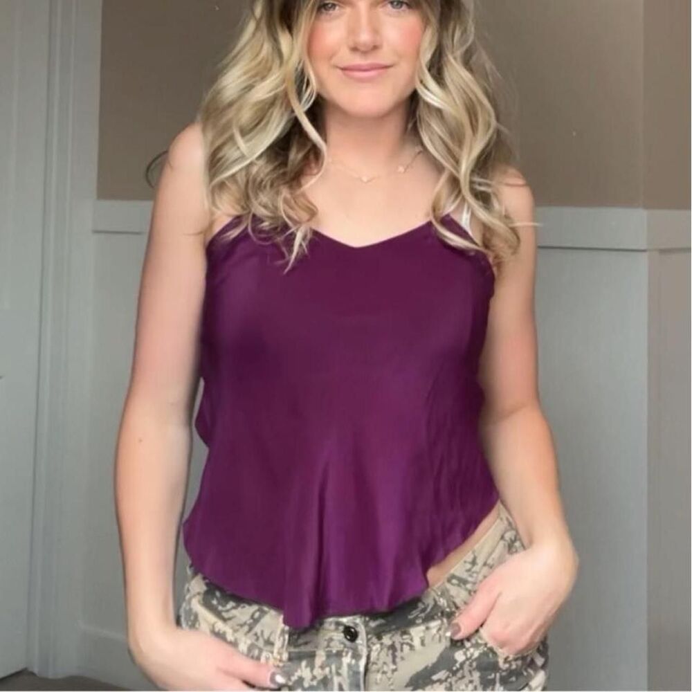 Vintage 100% Silk Purple Top 6